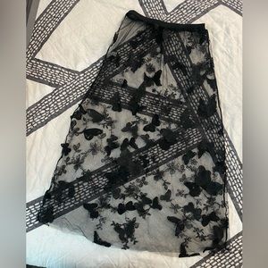Sheer butterfly maxi skirt